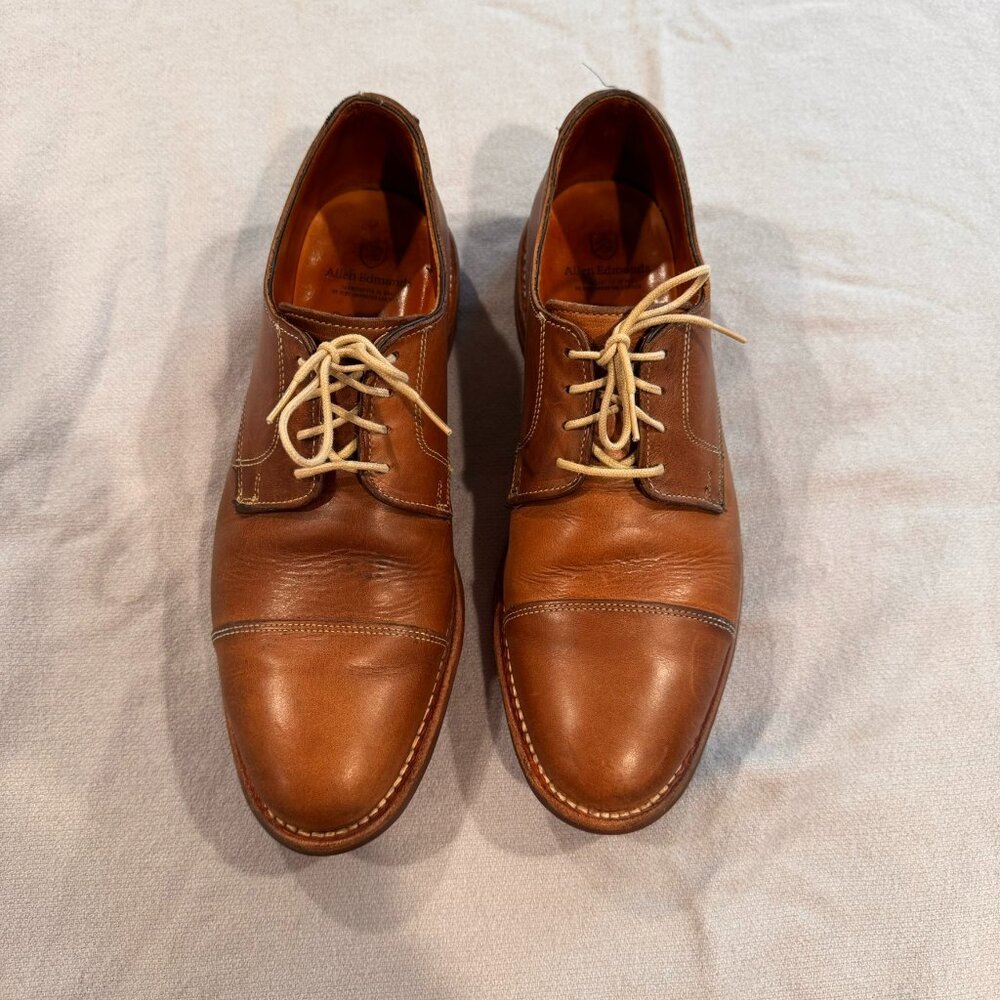 Allen Edmonds 9.5-D Oak Street Tan Cap Toe Oxford Chromexcel Leather